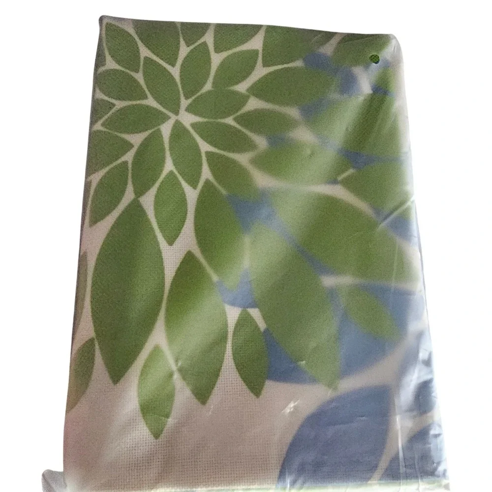 Navy Blue Green Dahlia Flower Throw Pillow Covers 18x18 Botanical 2 Square